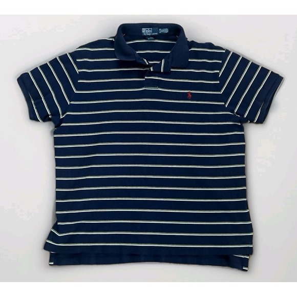 Ralph Lauren Other - Vtg Polo Ralph Lauren Mens Shirt XL (Fits Large) Short Sleeve Blue Stripe Golf